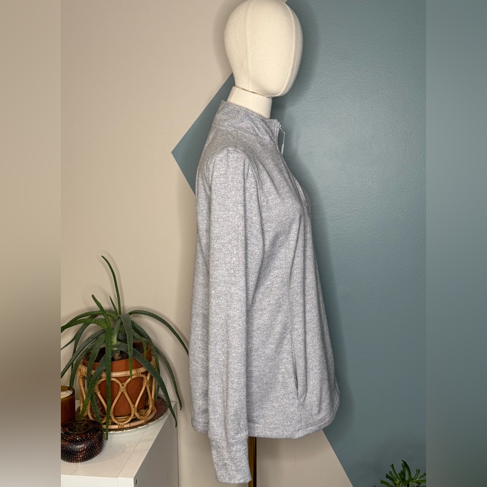 Kyodan Outdoor Gray Herringbone Quarter Zip Pullover Women’s Hiking Top Large - Picture 4 of 11